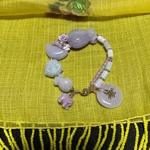 Lavender Jade charm bracelet